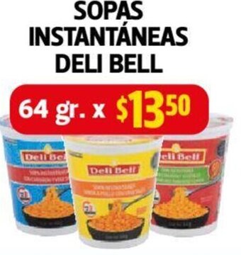 Farmacias Guadalajara SOPAS INSTANTÁNEAS DELI BELL 64gr oferta