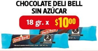 Farmacias Guadalajara CHOCOLATE DELI BELL SIN AZÚCAR 18gr oferta