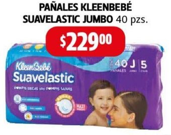 Farmacias Guadalajara PAÑALES KLEENBEBÉ SUAVELASTIC JUMBO 40 pzs oferta
