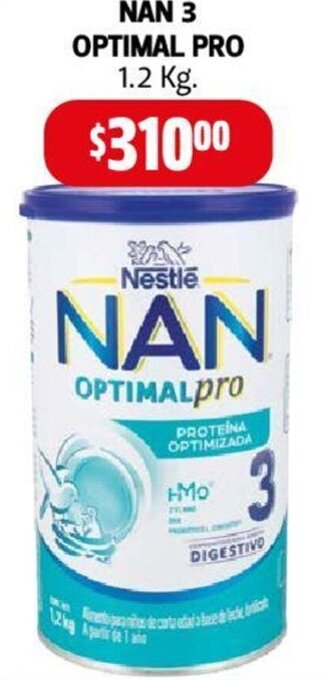 Farmacias Guadalajara NAN 3 OPTIMAL PRO 1.2 Kg oferta
