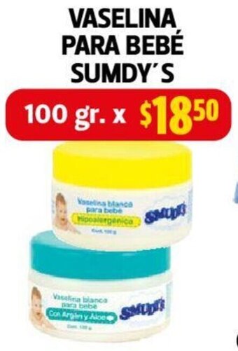Farmacias Guadalajara VASELINA PARA BEBÉ SUMDY'S 100gr oferta