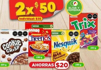 Bodega Aurrerá Cookie crisp 220g/ Cheerios 230g/ Nesquik 230g/ Trix 230g oferta