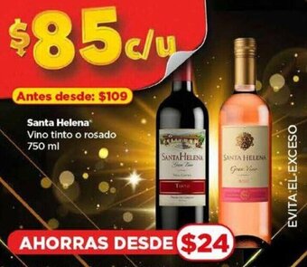 Bodega Aurrerá Santa Helena Vino tinto o rosado 750 ml oferta