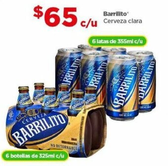 Bodega Aurrerá Barrilito Cerveza clara 6 latas de 355ml c/u oferta