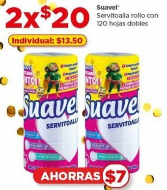 Bodega Aurrerá Suavel Servitoalla rollo con 120 hojas dobles oferta