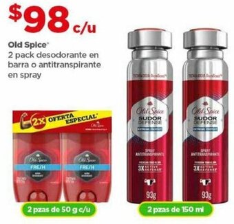 Bodega Aurrerá Old Spice 2 pack desodorante en barra o antitranspirante en spray oferta