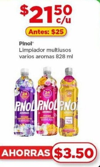 Bodega Aurrerá Pinol Limpiador multiusos varios aromas 828 ml oferta