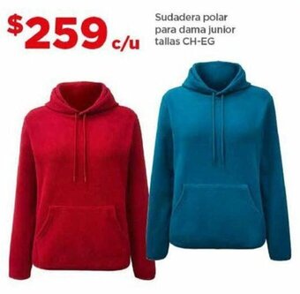 Bodega Aurrerá Sudadera polar para dama junior tallas CH-EG oferta