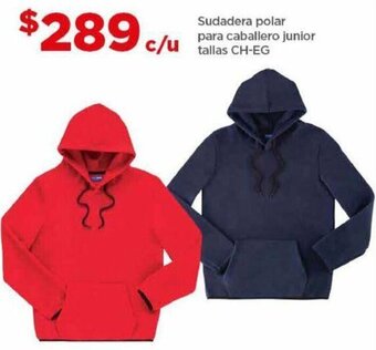 Bodega Aurrerá Sudadera polar para caballero junior tallas CH-EG oferta