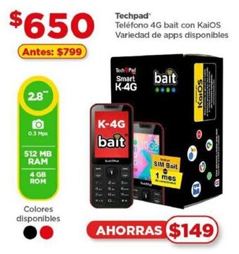 Teléfono 4G bait con KaiOS Variedad de apps disponibles
