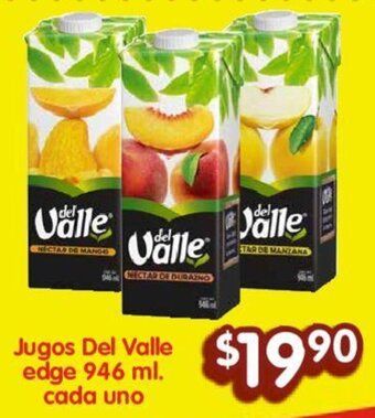Soriana Híper Jugos Del Valle edge 946 ml. cada uno oferta