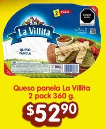 Soriana Híper Queso panela La Villita 2 pack 360 g oferta
