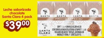 Soriana Híper Leche saborizada chocolate Santa Clara 4 pack oferta