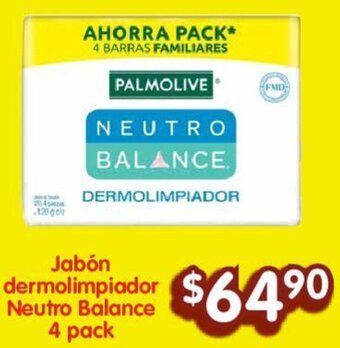 Soriana Híper Jabón dermolimpiador Neutro Balance 4 pack oferta