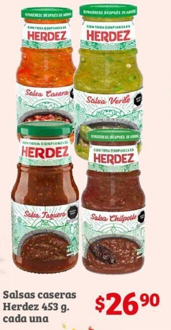 Soriana Híper Salsas caseras Herdez 453 g. cada una oferta