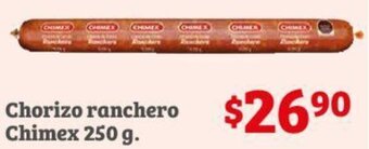 Soriana Híper Chorizo ranchero Chimex 250 g. oferta
