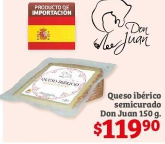 Soriana Híper Queso ibérico semicurado Don Juan 150 g. oferta