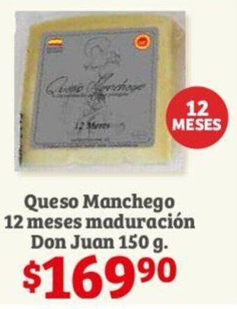 Soriana Híper Queso Manchego 12 meses maduración Don Juan 150 g. oferta