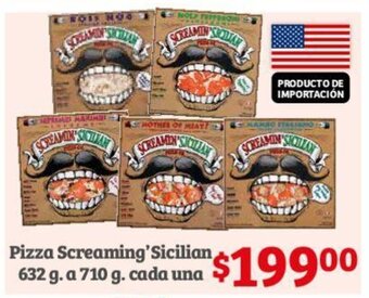 Soriana Híper Pizza Screaming' Sicilian 632 g. a 710 g. cada una oferta