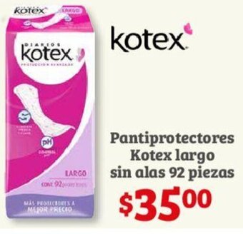 Soriana Híper Pantiprotectores Kotex largo sin alas 92 piezas oferta