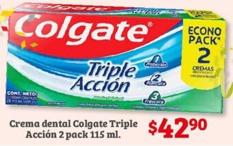 Soriana Híper Crema dental Colgate Triple Acción 2 pack 115ml oferta
