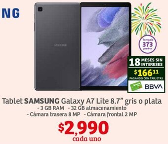 Soriana Híper SAMSUNG Galaxy A7 Lite 8.7" Tablet gris o plata oferta