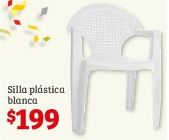 Soriana Híper Silla plástica blanca oferta