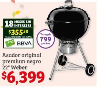 Soriana Híper Weber Asador original premium negro 22" oferta