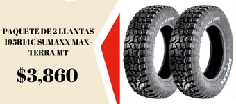 Elektra PAQUETE DE 2 LLANTAS 195R14C SUMAXX MAX- TERRA MT oferta