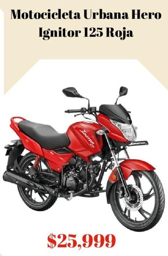 Elektra Motocicleta Urbana Hero Ignitor 125 Roja oferta