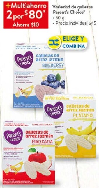 Walmart Variedad de galletas Parent's Choice 2x50g oferta