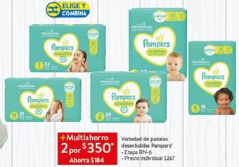 Walmart Variedad de pañales desechables Pampers oferta