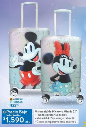 Walmart Maleta rigida Mickey o Minnie 21" oferta
