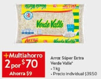 Walmart Arroz Süper Extra Verde Valle 1kg oferta
