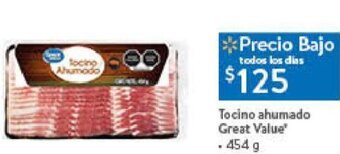 Walmart Tocino ahumado Great Value 454 g oferta