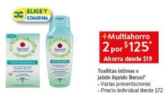 Toallitas intimas o jabón líquido Benzal