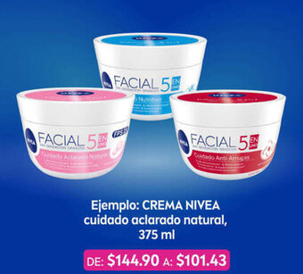 CREMA NIVEA cuidado aclarado natural, 375 ml