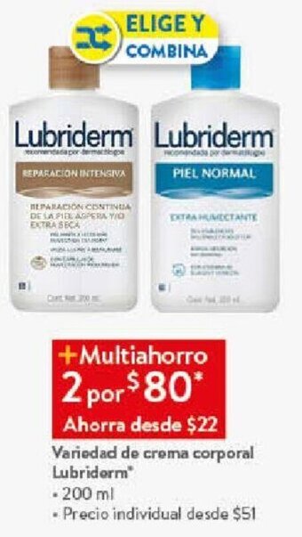 Walmart Variedad de crema corporal Lubriderm 200ml oferta