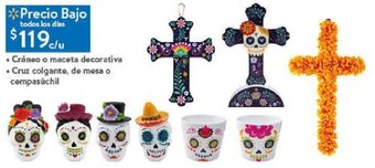 Cráneo o maceta decorativa Cruz colgante, de mesa o cempasúchil