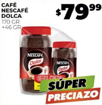 Merco CAFÉ NESCAFÉ DOLCA 170 GR +46 GR oferta