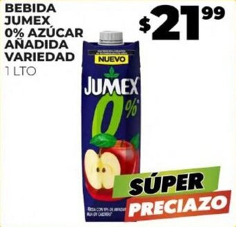 BEBIDA JUMEX 0% AZÚCAR AÑADIDA VARIEDAD 1 LT