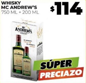 Merco WHISKY MC ANDREW'S 750 ML + 200 ML oferta
