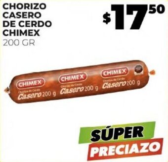 Merco CHORIZO CASERO DE CERDO CHIMEX 200 GR oferta