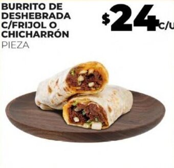 Merco BURRITO DE DESHEBRADA C/FRIJOL O CHICHARRÓN PIEZA oferta