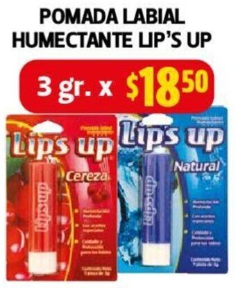 Farmacias Guadalajara POMADA LABIAL HUMECTANTE LIP'S UP 3 gr oferta