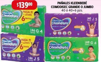 Farmacias Guadalajara PAÑALES KLEENBEBÉ COMODISEC GRANDE O JUMBO 40 6 40+6 pzs. oferta