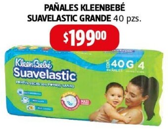 Farmacias Guadalajara PAÑALES KLEENBEBÉ SUAVELASTIC GRANDE 40 pzs. oferta
