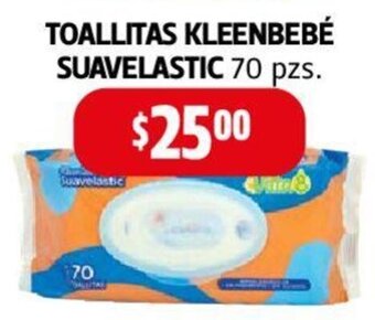 Farmacias Guadalajara TOALLITAS KLEENBEBÉ SUAVELASTIC 70 pzs. oferta