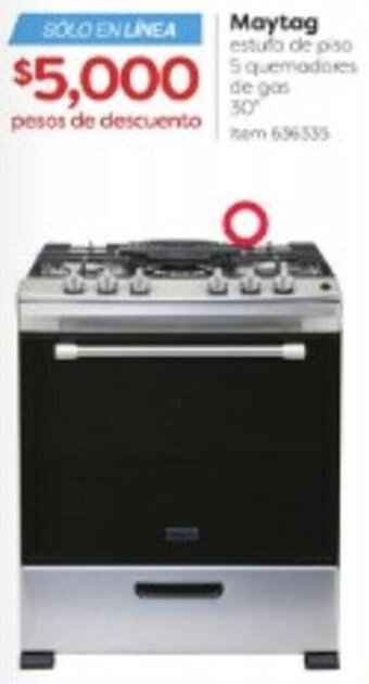 Costco Maytag estudo de piso 5 quemadores de gas 30' oferta