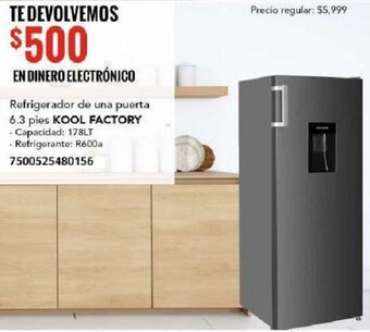 City Club KOOL FACTORY Refrigerador de una puerta 6.3 pies 178LT oferta